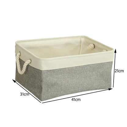 Cotton Linen Folding Storage Baskets Kids Toys Organizer Clothes and Sundries Storage Box Cabinet Storage Bag Laundry Basket - StorageandmoreStorage