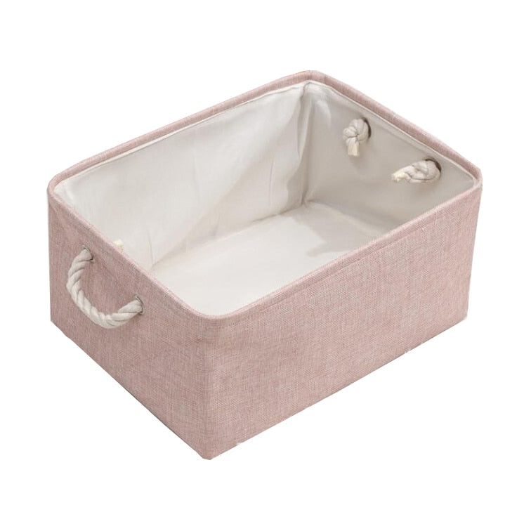 Cube Folding Storage Basket Foldable Linen Pet Toys Storage Box Organize Office Bedroom Closet Toys Laundry Basket - StorageandmoreStorage