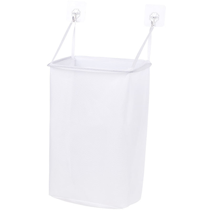 Bathroom Wall Hanging Laundry Basket Folding Dirty Clothes Hamper Mesh Storage Bag Sundries Organizers Kids Toys Frame Bucket - StorageandmoreStorage