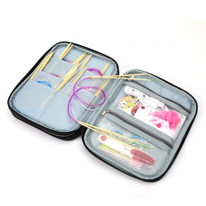 KOKNIT Empty Knitting Needles Case Travel Storage Organizer Storage Bag for Circular Knitting Needles and Other Accessories - StorageandmoreStorage