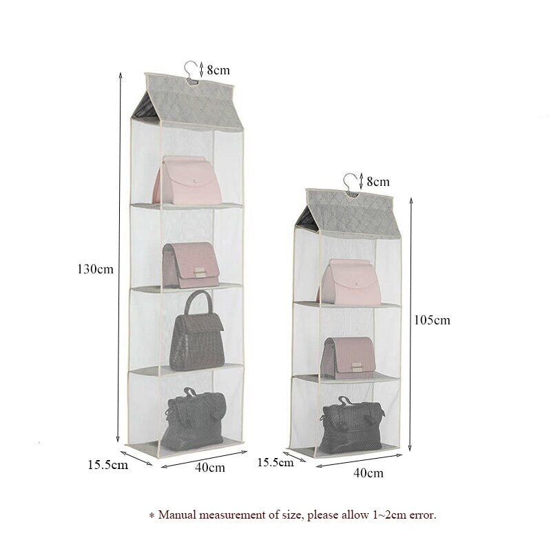 Wardrobe hanging organizer Tote bag hanging storage bag handbag organizer in the closet mesh purse handbag wardrobe organizer - StorageandmoreStorage