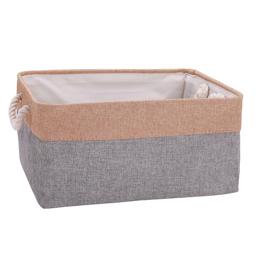 Cube Folding Storage Basket Foldable Linen Pet Toys Storage Box Organize Office Bedroom Closet Toys Laundry Basket - StorageandmoreStorage