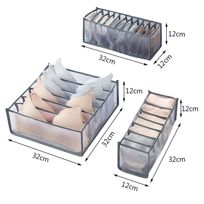 Dormitory closet organizer for socks home separated underwear storage box 7 grids jeans bra organizer foldable drawer organizer - StorageandmoreStorage