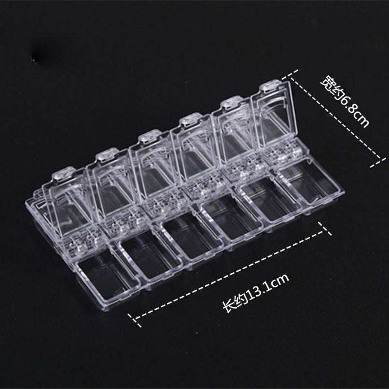 Transparent Nail Art Storage Box Jewelry Beads Gems False Tip Container Empty Nails Rhinestones Holder Case Organizer - StorageandmoreStorage