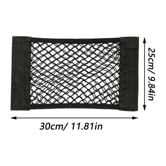 Car Back Rear Trunk Storage Net Seat Elastic String Net Magic Sticker Mesh Storage Bag Auto Organizer Seat Back Bag Freeshipping - StorageandmoreStorage