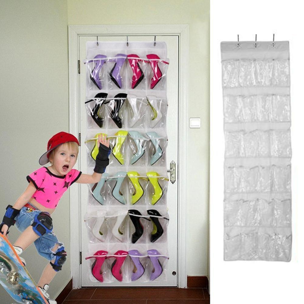 House 24 Grid Home Over Door Hanging Organizer Convenient Storage Holder Rack Closet Shoes Keeping 4 Inch Width For Each Po R9c8 - StorageandmoreStorage