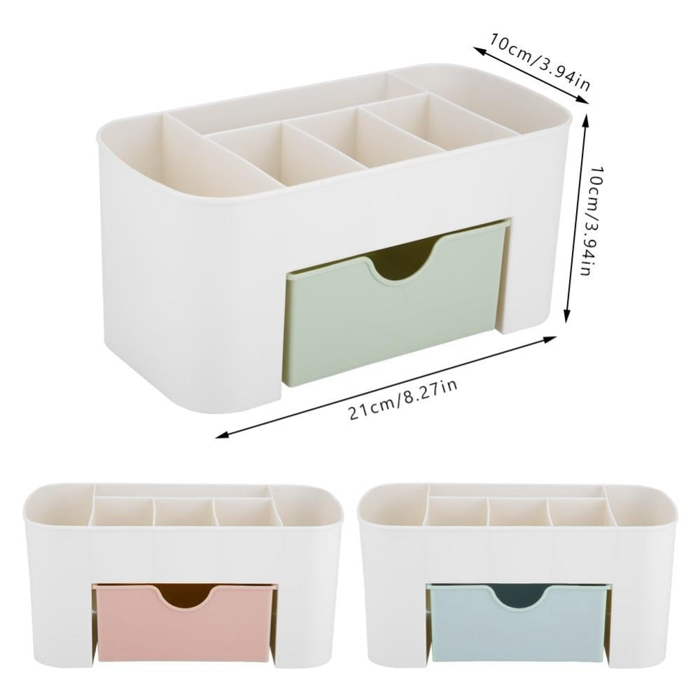 Double Layer Plastic Makeup Organizers Storage Box Cosmetic Drawers Jewelry Display Box Case Desktop Container Boxes Organizer - StorageandmoreStorage