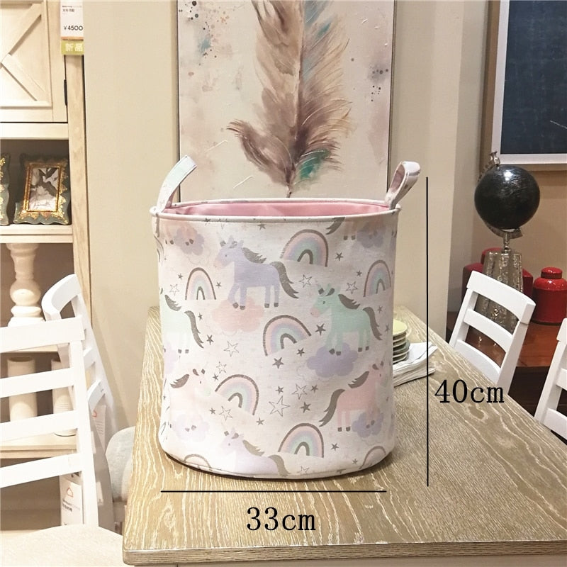 Sundries Storage Barrels High Capacity Pink Cat Dinosaur Foldable Toy Storage Box Home Organizer Dirty Laundry Basket - StorageandmoreStorage