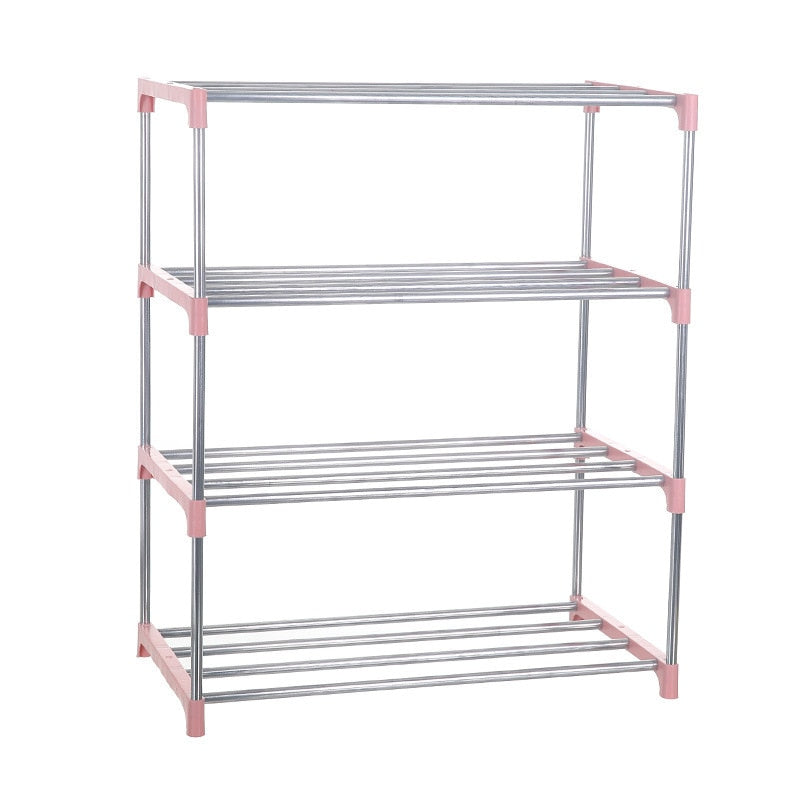 Simple Multi Layer Shoe Rack Stainless Steel Easy Assemble Storage Shoe Cabinet  Shoe Rack Hanger Home Organizer Accessories - StorageandmoreStorage