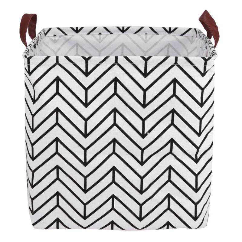 New Large Cotton Handle Folding Laundry Basket Toys Organizer Clothing Storage Bag Dirty Clothes Bucket Laundry Holder Stand Bin - StorageandmoreStorage