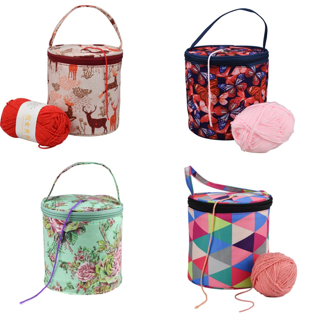 Knitting Yarn Round Bags Sewing Storage DIY Woolen Storage Basket Sewing Tool Bag Yarn Storage  Sewing Tool Accessories Bag - StorageandmoreStorage