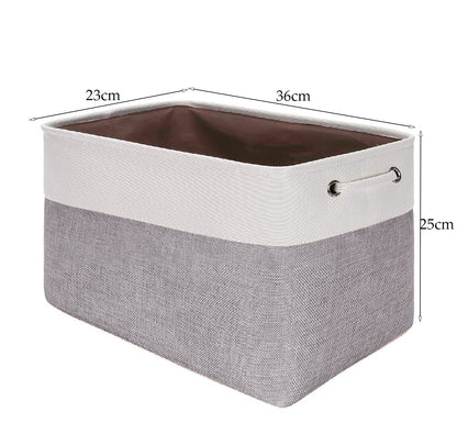 Cotton Linen Folding Storage Baskets Kids Toys Organizer Clothes and Sundries Storage Box Cabinet Storage Bag Laundry Basket - StorageandmoreStorage