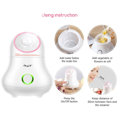 Nano Ionic Facial Steamer Lady Face Sprayer Personal Sauna Spa Steaming Tool Vacuum Suction Blackhead Remover Acne Extractor 31 - StorageandmoreStorage