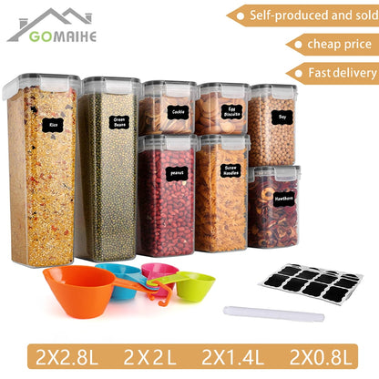 GoMaihe Food containers  Kitchen jars  storage Organization Cereal Dispenser for Storing Pasta kitchen Storage Organizer boxes - StorageandmoreStorage