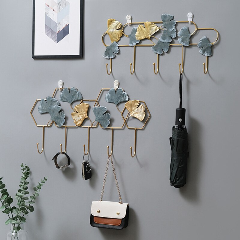 Creative Metal Key Hooks Coat Rack Nordic Home Decoration Iron Wall Shelving Storage Hanger Wall Hanging Hook - StorageandmoreStorage