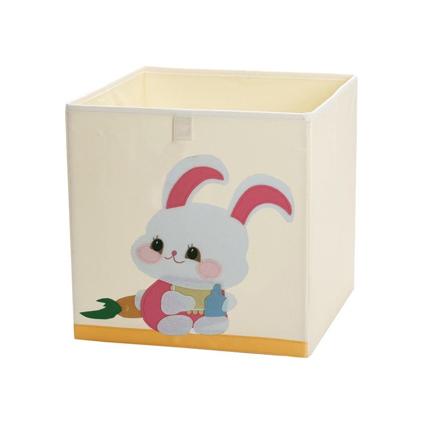 13 inch Foldable Embroidery Animal Cube Storage Box Oxford Fabric Kids Toys Organizers Bins Chest Organizer for Kids Nursery - StorageandmoreStorage