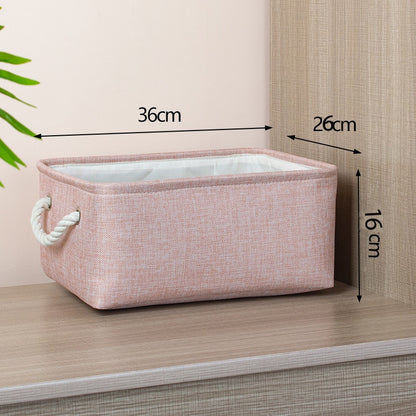 Cotton Linen Folding Storage Baskets Kids Toys Organizer Clothes and Sundries Storage Box Cabinet Storage Bag Laundry Basket - StorageandmoreStorage