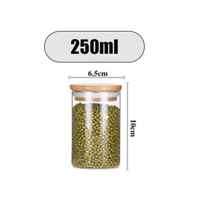 Transparent glass jars Seal jars Grains storage Bottles spice jar kitchen storage cans Kitchen Storage Organization - StorageandmoreStorage