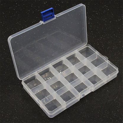 Yidensy 1pcs Square Transparent Plastic Storage Box Case 10/24 Slot Adjustable for Pills Jewelry Beads Earring Case Organizer - StorageandmoreStorage