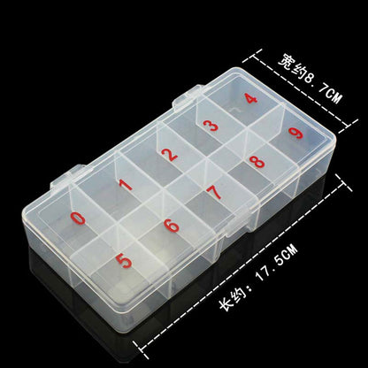 Transparent Nail Art Storage Box Jewelry Beads Gems False Tip Container Empty Nails Rhinestones Holder Case Organizer - StorageandmoreStorage