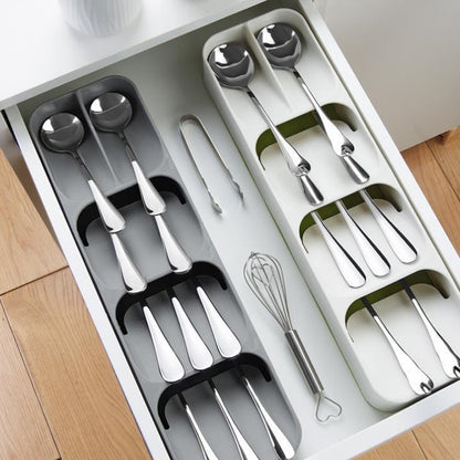 Kitchen Cutlery Storage Tray Kitchen Knife holder Organizer Kitchen Container Spoon Fork Storage Separation Knife Block Holder - StorageandmoreStorage