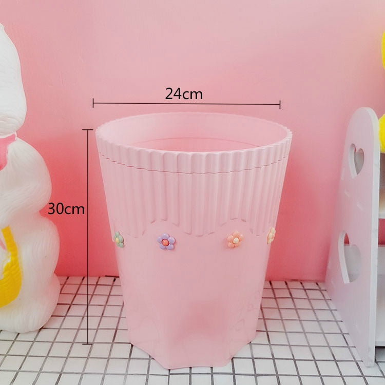 Creative Pink Waste Bin Anime Card Captor Sakura Plastic Trash Can Kawaii Cartoon Home Office Desktop Garbage Storage Basket New - StorageandmoreStorage