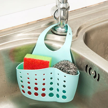 Sink Sponge Storage Hanging Basket Adjustable Snap Button Type Drain Rack Faucet Storage Drain Baskets Home Kitchen Tools - StorageandmoreStorage