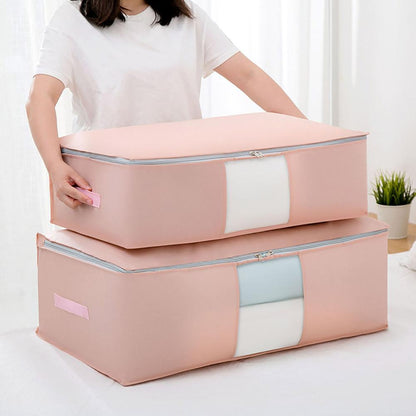 Portable Underbed Storage Boxes Household Clothes Storage Bags Folding Closet Organizer for Pillow Quilt Blanket - StorageandmoreStorage