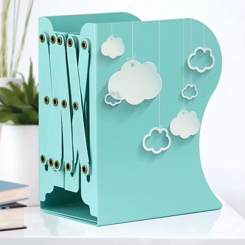 1PC Kawaii Unicorn Metal Desk Book Holder Retractable Bookends Students Desk Organizer Office School Home Bookshelf Stationery - StorageandmoreStorage