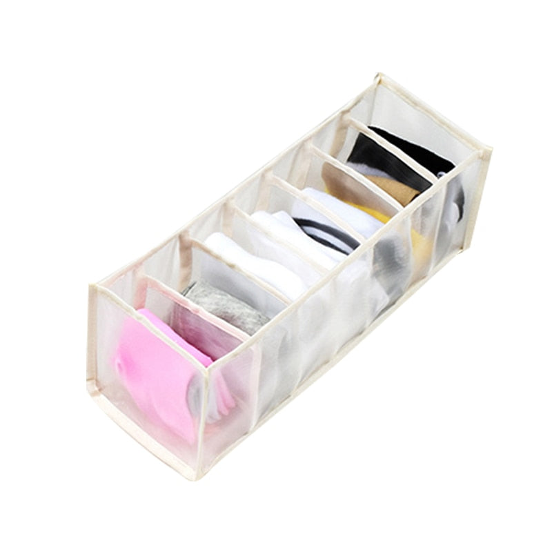 Dormitory closet organizer for socks home separated underwear storage box 11 grids bra organizer foldable drawer organizer - StorageandmoreStorage