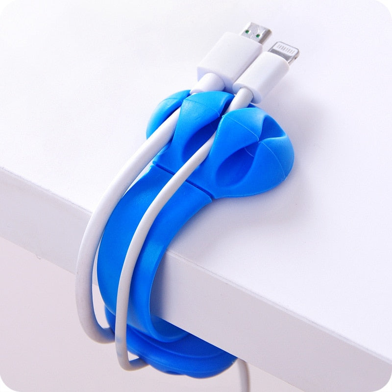 1pcs Office desk wire clip multi-function data cable winder cable fixing device home office storage organizer - StorageandmoreStorage