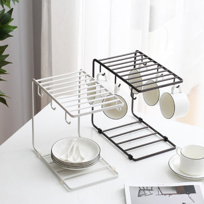 Multiple Hooks Art Coffee Cup Rack Glass Tea Organizer Marc Holder Kitchen Storage Organization - StorageandmoreStorage