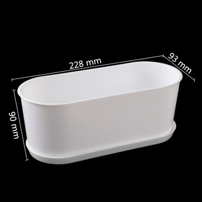 White Simplicity Flower Pot with tray Home Garden Office Minimalist Bonsai Pot Furnishings Succulent plants Decoration Planter - StorageandmoreStorage