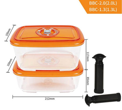 LAIMENG Vacuum Container Plastic Food Storage Container With Lid Damp Proof Large Capacity Kitchen Box for Vacuum Sealer S250 - StorageandmoreStorage