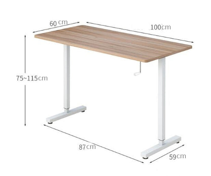 Standing Office Desk Table Manual Lift Adjustable Ergonomic Simple Office Computer Desk Stable Table 100*60cm Support 160kg - StorageandmoreStorage