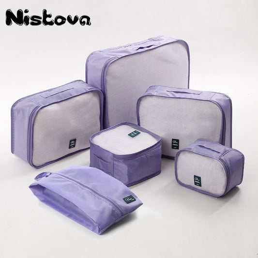 Durable Unisex Travel Bag 6Pcs/set Packing Cubes Set Organizer Luggage Bags Large Capacity Travel Hand Clothing Sorting Organize - StorageandmoreStorage