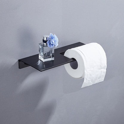 Black White Silver Toilet Tissue Roll Paper Holder Bathroom Shelve Storage Towel Rack Wall Mounted Kitchen Basket Accessories - StorageandmoreStorage