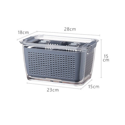 Kitchen Plastic Storage Box Vegetables Fruit Fresh-Keeping Box Drain Basket Sink Filter Mesh Sieve Storage Basket Kitchen Tools - StorageandmoreStorage