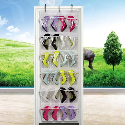 House 24 Grid Home Over Door Hanging Organizer Convenient Storage Holder Rack Closet Shoes Keeping 4 Inch Width For Each Po R9c8 - StorageandmoreStorage