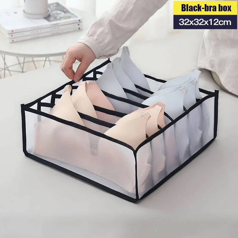 modern Underwear Storage Organizer  Clothe Separated Socks Shorts Bra Storage Boxs Dormitory Closet Organizer Drawer Washable - StorageandmoreStorage