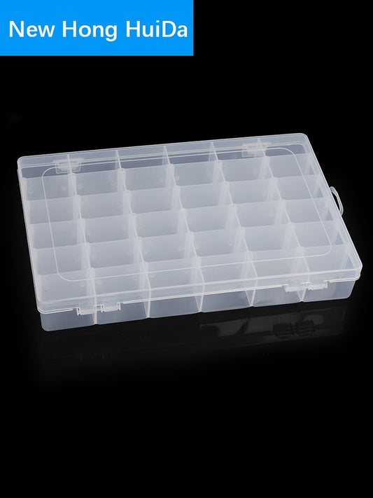 Container Plastic Box Practical Adjustable Compartment Jewelry Earring Bead Screw Holder Case Display case strage box - StorageandmoreStorage