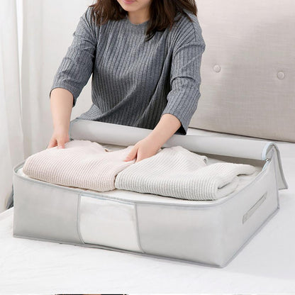 Portable Underbed Storage Boxes Household Clothes Storage Bags Folding Closet Organizer for Pillow Quilt Blanket - StorageandmoreStorage