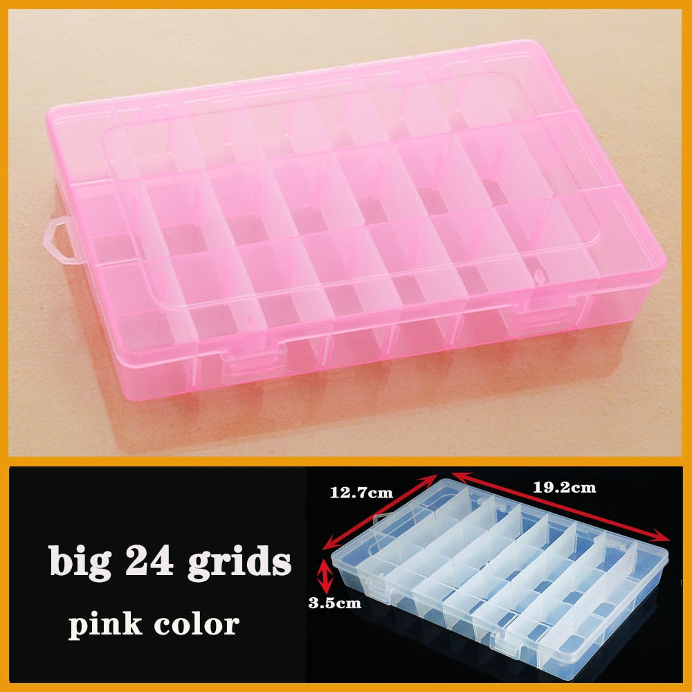 Plastic box Container Screw Holder Case Practical Compartment Jewelry Earring Display case plastic Organizer beads storage boxes - StorageandmoreStorage