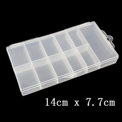 Transparent Nail Art Storage Box Jewelry Beads Gems False Tip Container Empty Nails Rhinestones Holder Case Organizer - StorageandmoreStorage