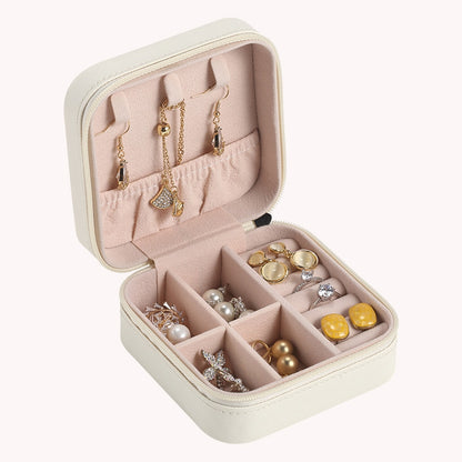 2021 Jewelry Organizer Display Travel Jewelry Case Boxes Travel Portable Jewelry Box Leather Storage Organizer Earring Holder - StorageandmoreStorage