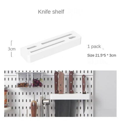 Pegboard Hanging Accessories Shelf Storage Bins Hook Brackets Clips No Punching for Garage Kitchen Pegboard Wall Organizer - StorageandmoreStorage