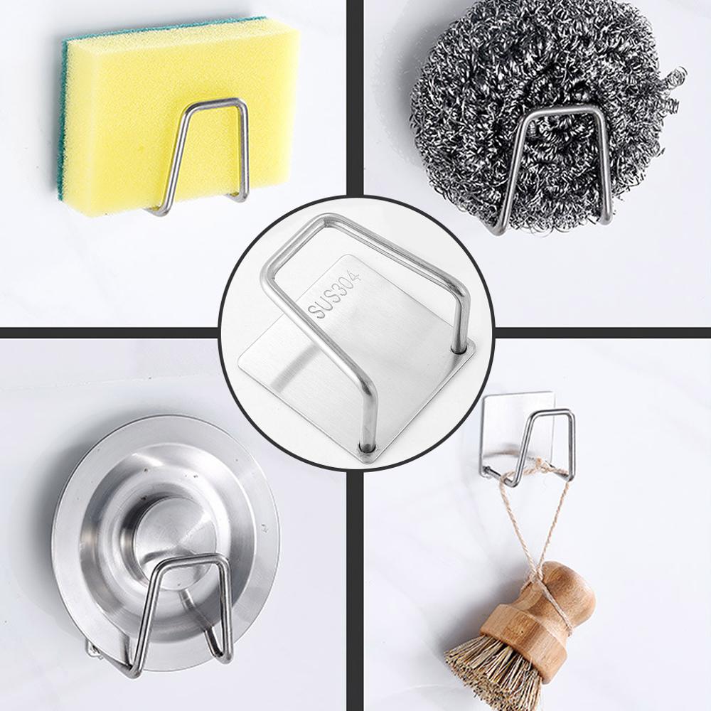 Sink Sponge Rack Drain Storage Shelf Stainless Steel Kitchen Wire Ball Rag Organizer Holder Kitchen storage rack - StorageandmoreStorage