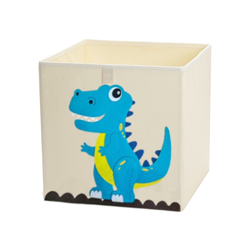 13 inch Foldable Embroidery Animal Cube Storage Box Oxford Fabric Kids Toys Organizers Bins Chest Organizer for Kids Nursery - StorageandmoreStorage