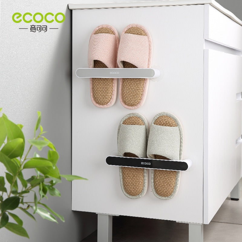 ECOCO Wall-mounted Bathroom Slipper Organizer Storage Rack Does Not Take Up Space Slippers Rack for Bathroom Accessories - StorageandmoreStorage