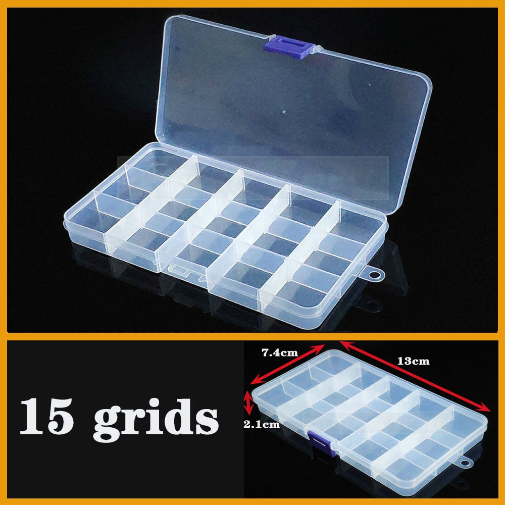 Plastic box Container Screw Holder Case Practical Compartment Jewelry Earring Display case plastic Organizer beads storage boxes - StorageandmoreStorage